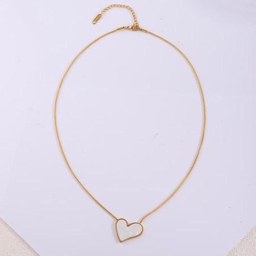 304 Stainless Steel Necklace with Acrylic gold color plated fashion jewelry & for woman Length Approx 41-50 cm Sold By PC