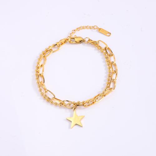Stainless Steel Jewelry Bracelet 304 Stainless Steel plated Double Layer & fashion jewelry & for woman Sold By PC