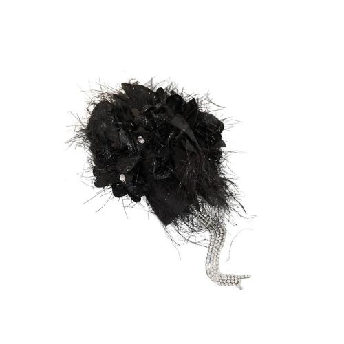 Etamine Hair Claw Clip, med Akryl, plated, för kvinna & med strass, svart, Säljs av PC