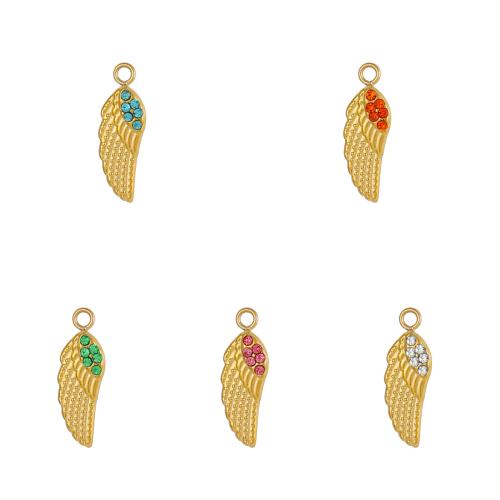 Pendants Jewelry Cruach dhosmálta, 304 Cruach dhosmálta, Cruth Sciathán, plátáilte, DIY & micrea réiteach zirconia ciúbach, órga, Díolta De réir PC