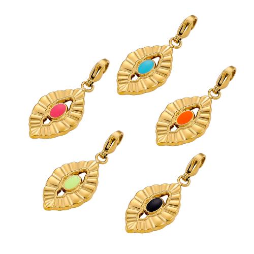 Stainless Steel Pendants 304 Stainless Steel with Gemstone Teardrop gold color plated DIY golden Sold By PC