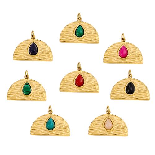 Pendants Jewelry Cruach dhosmálta, 304 Cruach dhosmálta, le Gemstone, Éisc, dath an óir plated, DIY, órga, Díolta De réir PC