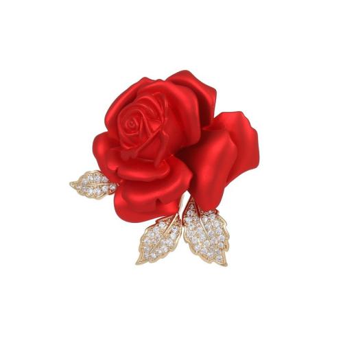 Sinc Alloy Dealg, Flower, plátáilte, stíleanna éagsúla do rogha & do bhean & le rhinestone, brooch length 10-60mm, Díolta De réir PC
