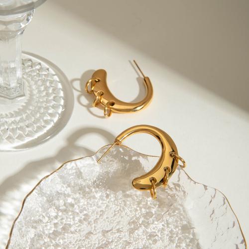 Rostfritt stål Droppörhänge, 304 rostfritt stål, guldfärg pläterade, mode smycken & med strass, fler färger för val, Säljs av Par