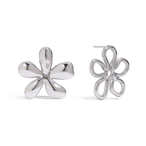 Cruach dhosmálta Graí Earrings, 304 Cruach dhosmálta, Flower, dath an óir plated, jewelry faisin, airgid, Díolta De réir Péire