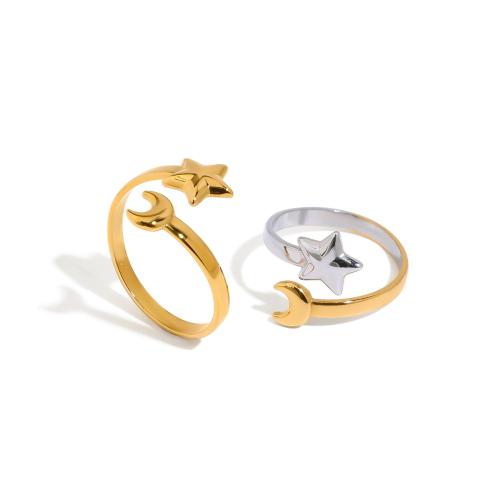 Rozsdamentes acél Finger Ring, 304 rozsdamentes acél, arany színű aranyozott, divat ékszerek, több színt a választás, Által értékesített Bag