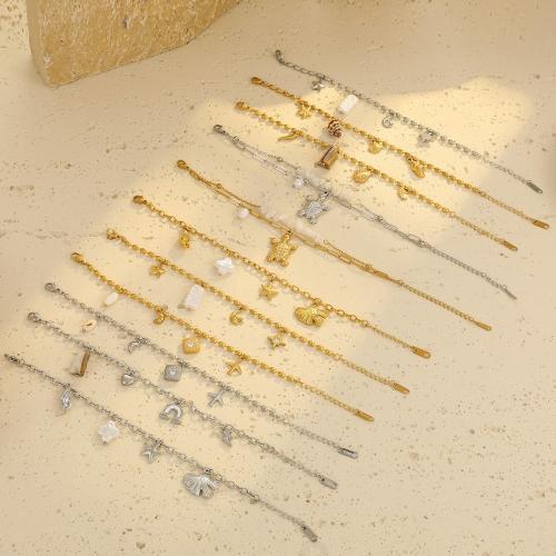 Roestvrij staal armbanden, 304 roestvrij staal, met steen & Plastic Pearl, plated, mode sieraden & verschillende stijlen voor de keuze & voor vrouw, meer kleuren voor de keuze, Verkocht door PC