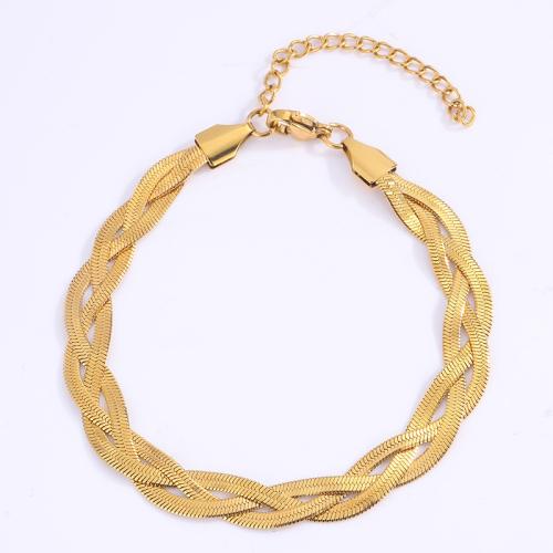 Acier inoxydable 304 bracelet, Placage, trois couches & bijoux de mode & pour femme, plus de couleurs à choisir, Vendu par PC