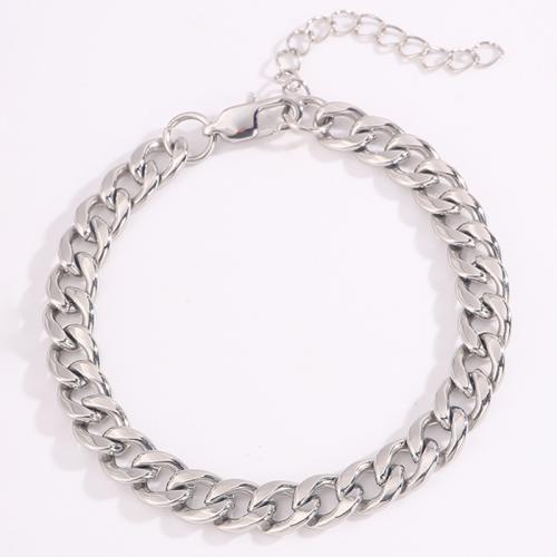 304 Stainless Steel Bracelet plated fashion jewelry & for man silver color Sold By PC