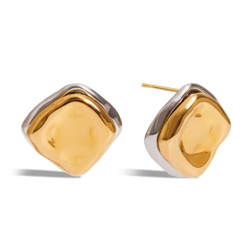 Nerezová ocel náušnice, 304 Stainless Steel, módní šperky & pro ženy & dva tón, Prodáno By Pair