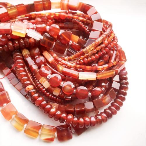 Perline naturali in agata rosso, agata rossa, Irregolare, DIY, rosso, Venduto da filo