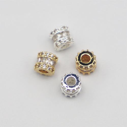 Brass Beads plated DIY & micro pave cubic zirconia nickel lead & cadmium free Sold By PC