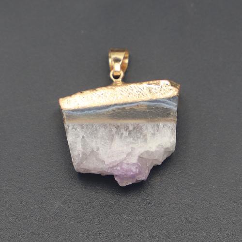 ametista pingente, Irregular, banhado, DIY, roxo, 30x20x15mm, vendido por PC