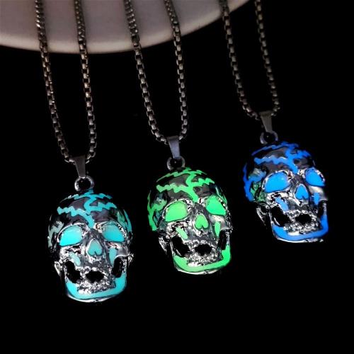valaistu kaulakoru, Sinkkiseos, kanssa 304 Stainless Steel, Kallo, kullan väri kullattu, muoti korut & luminated, enemmän värejä valinta, Myymät laukku