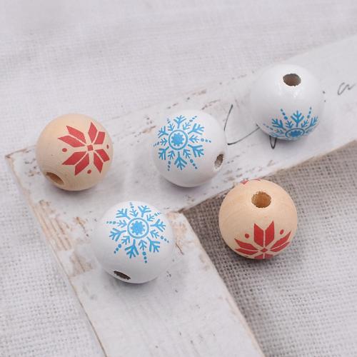 Perles en bois, Impression, DIY, plus de couleurs à choisir, 16x16mm, Vendu par PC