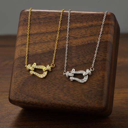 Titanium halskettingen, Titanium Staal, plated, voor vrouw & met strass & hol, meer kleuren voor de keuze, Verkocht door PC