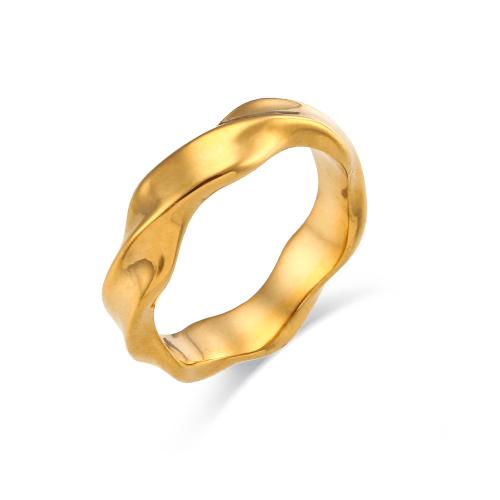 Vinger Ring in edelstaal, 304 roestvrij staal, 18K verguld, mode sieraden & verschillende grootte voor keus & voor vrouw, Verkocht door PC