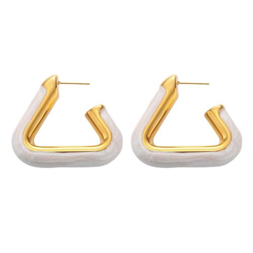 Stainless Steel Lever Back Earring 304 Stainless Steel gold color plated fashion jewelry & for woman & enamel Sold By Pair