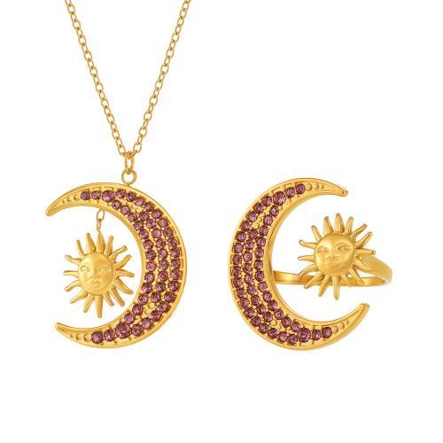 Cubic Zirconia Zestawy Biżuteria ze Stali Nierdzewnej, Stal nierdzewna 304, Powlekane, różne style do wyboru & mikro utorować cyrkonia & dla kobiety & pusty, dostępnych więcej kolorów, sprzedane przez PC