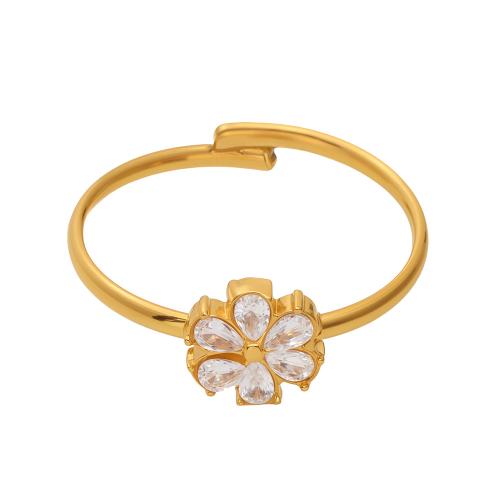 Zirkonia Edelstahl-Finger- Ring, 304 Edelstahl, mit kubischer Zirkonia, plattiert, Modeschmuck & für Frau, keine, verkauft von PC