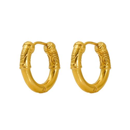 Stainless Steel Lever Back Earring 304 Stainless Steel 18K gold plated fashion jewelry & embossed & for woman Sold By Pair