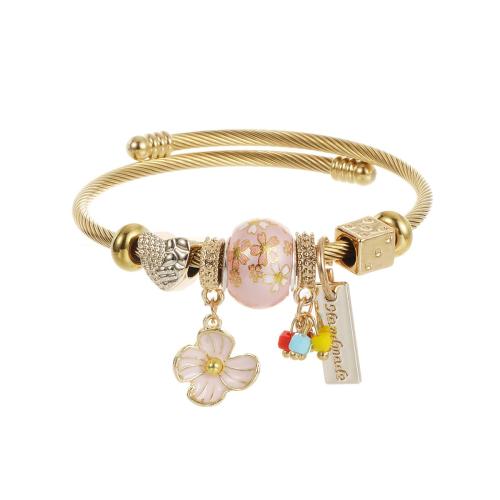 304 roestvrij staal Europese manchet Bangle, plated, mode sieraden & voor vrouw, The diameter is approximately 5.5CM, Verkocht door PC