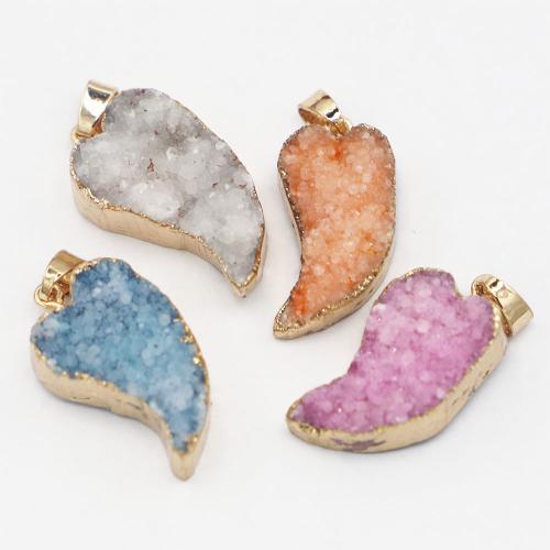 Ice Quartz Agate Κρεμαστό κόσμημα, με Ορείχαλκος, Καρδιά, DIY, περισσότερα χρώματα για την επιλογή, 30x15x10mm, Sold Με PC