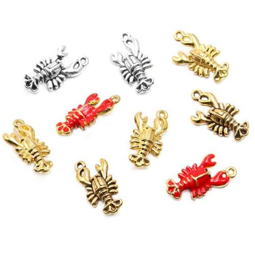 Zinc Alloy Animal Pendler, Hummer, forgyldt, du kan DIY & emalje, flere farver til valg, 10pc'er/Bag, Solgt af Bag