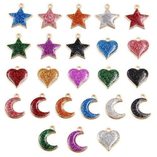 Zinc Alloy émail Pendants, alliage de zinc, Placage, DIY & poudre d'étoile, plus de couleurs à choisir, 10Strandstoron/sac, Vendu par sac