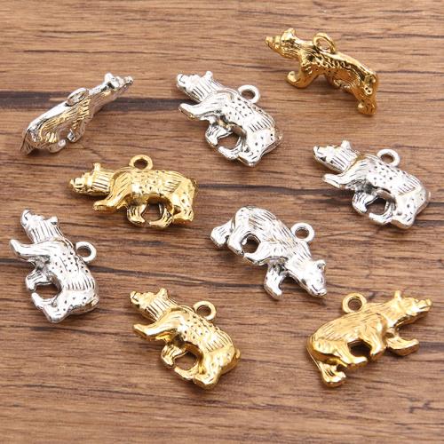 Zinc Alloy Animal Pendler, Bjørn, forgyldt, du kan DIY, flere farver til valg, 100Gross/Bag, Solgt af Bag