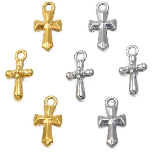 Nerezová ocel Cross Přívěsky, 304 Stainless Steel, Kříž, DIY, více barev na výběr, 10PC/Bag, Prodáno By Bag