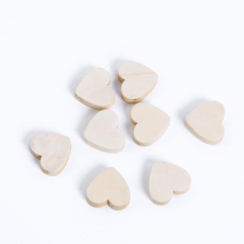 Hout Kraal, Hart, gepolijst, DIY, beige, 20x19mm, 50pC's/Bag, Verkocht door Bag