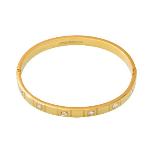 Rostfritt stål Armring, 304 rostfritt stål, plated, mode smycken & Unisex & micro bana cubic zirconia, fler färger för val, Säljs av PC