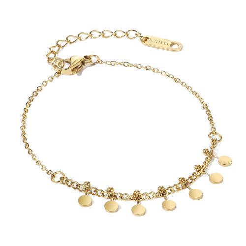 Bijoux bracelet en acier inoxydable, Acier inoxydable 304, Plaqué or 18K, bijoux de mode & styles différents pour le choix & pour femme, Vendu par PC