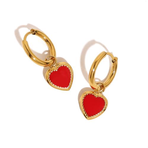 Cruach dhosmálta Buail Earring, 304 Cruach dhosmálta, Croí, 18K ór plátáilte, stíleanna éagsúla do rogha & do bhean & cruan, Díolta De réir Péire