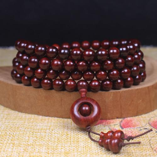 Pterocarpus Santalinus bracelet, fait à la main, unisexe & normes différentes pour le choix, 108PC/brin, Vendu par brin