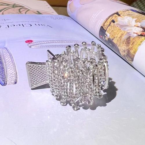 Cink ötvözet Hair Claw Clip, -val Műanyag Pearl, galvanizált, a nő & strasszos, több színt a választás, 40x20mm, Által értékesített PC