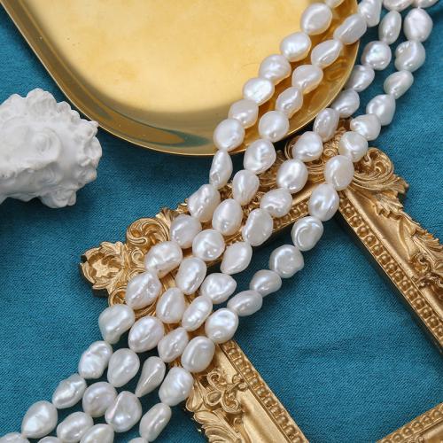 Barok ferskvandskulturperle Beads, Ferskvandsperle, du kan DIY, hvid, 6x7mm, Solgt af Strand
