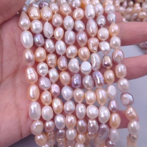 Barok Gekweekte Zoetwater Parel kralen, Keishi, DIY, multi-gekleurde, 8x9mm, 37pC's/Strand, Verkocht door Strand