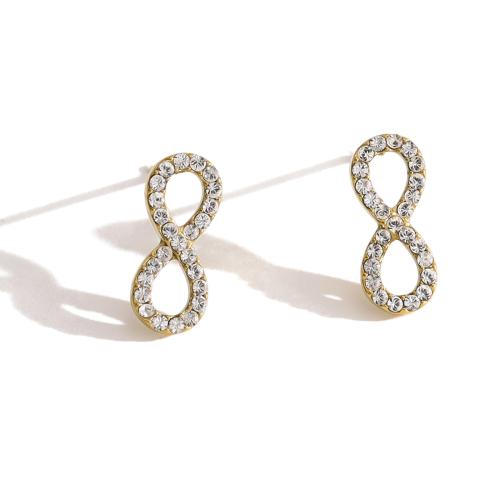 Cruach dhosmálta Graí Earrings, 304 Cruach dhosmálta, le Crystal, plátáilte, méid éagsúla do rogha & do bhean & log, dathanna níos mó le haghaidh rogha, Díolta De réir Péire