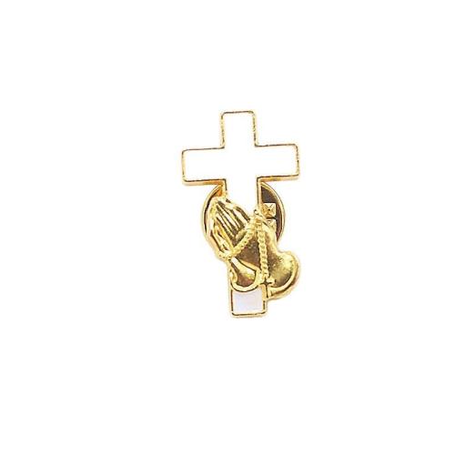 Zinc Alloy Brože, Zinek, Kříž, módní šperky & unisex, zlatý, Prodáno By PC