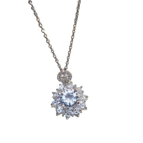 Collier d'acier titane, avec zircon cubique, Placage, bijoux de mode & pour femme, plus de couleurs à choisir, Longueur Environ 41 cm, Vendu par PC