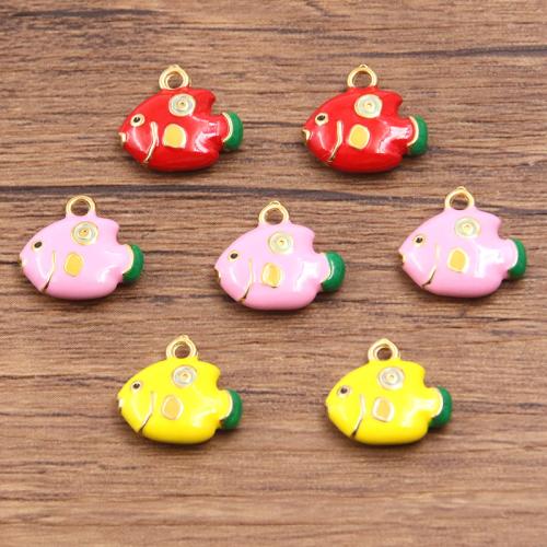 Stainless Steel Animal Pendants 304 Stainless Steel Fish plated DIY & enamel Sold By Bag