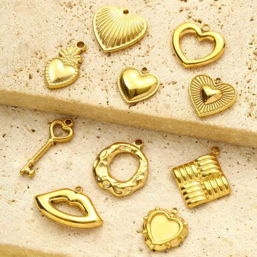 titanové přívěsky, Titanium ocel, barva pozlacený, DIY, zlatý, 10PC/Bag, Prodáno By Bag