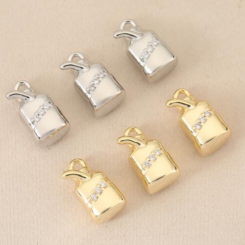 Cubic Zirconia Micro Pave bronze Pingente, cobre, banhado, DIY & micro pavimento em zircônia cúbica, Mais cores pare escolha, níquel, chumbo e cádmio livre, 10PCs/Bag, vendido por Bag