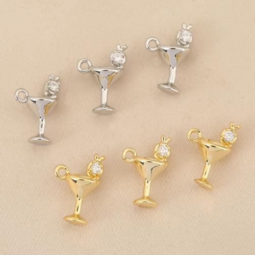 Cubic Zirconia Micro Pave bronze Pingente, cobre, Caneca, banhado, DIY & micro pavimento em zircônia cúbica, Mais cores pare escolha, níquel, chumbo e cádmio livre, 10PCs/Bag, vendido por Bag