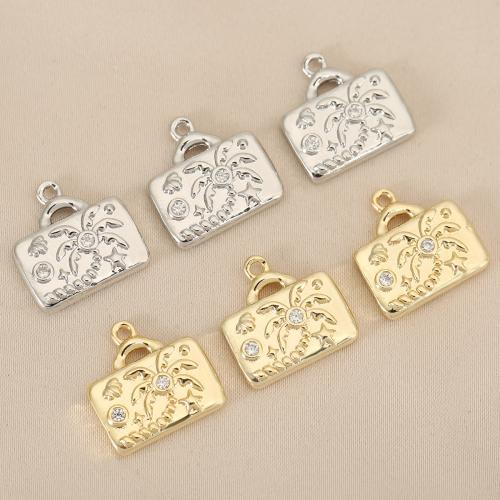 Cubique Pendentif en laiton zircon pavent, arbre, Placage, DIY & pavé de micro zircon, plus de couleurs à choisir, protéger l'environnement, sans nickel, plomb et cadmium, 10PC/sac, Vendu par sac