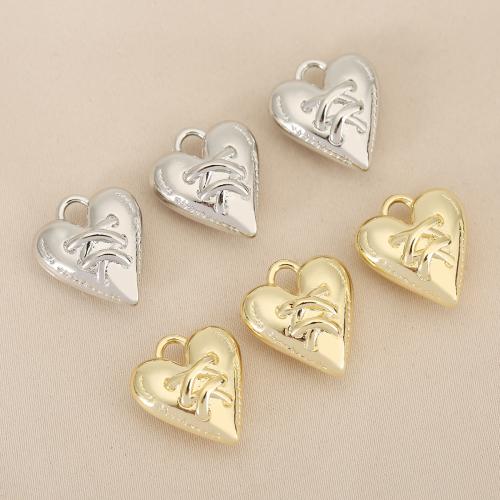 Brass Heart Riipukset, Messinki, Sydän, päällystetty, tee-se-itse, enemmän värejä valinta, nikkeli, lyijy ja kadmium vapaa, 10PC/laukku, Myymät laukku