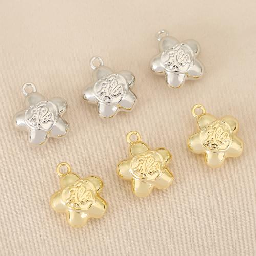 Monili d'ottone Ciondoli, ottone, Stella, placcato, DIY, nessuno, assenza di nichel,piombo&cadmio, 10PC/borsa, Venduto da borsa