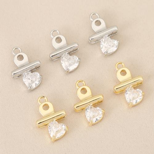 Kubni cirkonij Micro Pave Brass Privjesak, Mesing, Srce i križ, pozlaćen, možete DIY & micro utrti kubni cirkonij, više boja za izbor, nikal, olovo i kadmij besplatno, 10računala/Torba, Prodano By Torba